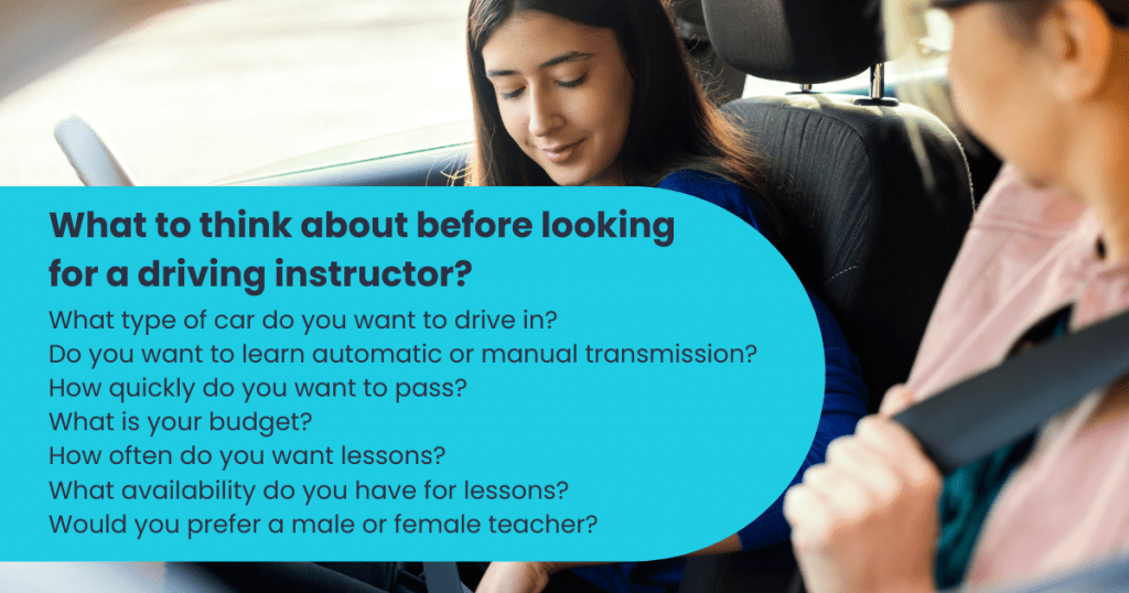 what to think about before looking for a driving instructor
